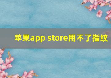 苹果app store用不了指纹